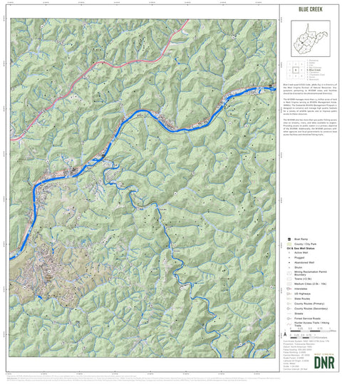 WV Division of Natural Resources Blue Creek Quad Topo - WVDNR digital map