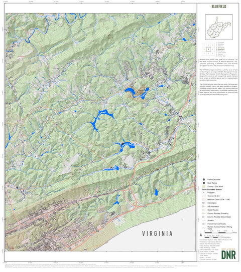 WV Division of Natural Resources Bluefield Quad Topo - WVDNR digital map