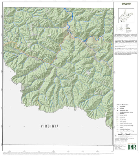 WV Division of Natural Resources Bradshaw Quad Topo - WVDNR digital map
