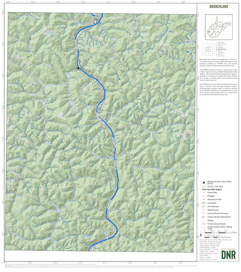 WV Division of Natural Resources Branchland Quad Topo - WVDNR digital map