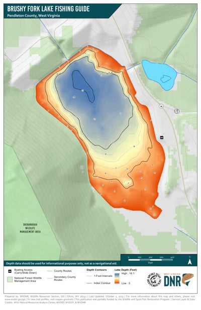 WV Division of Natural Resources Brushy Fork Lake Fishing Guide digital map