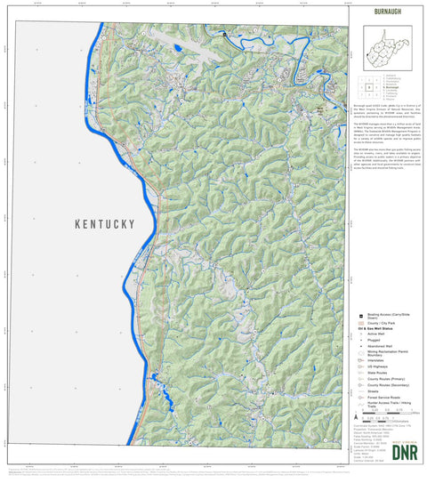 WV Division of Natural Resources Burnaugh Quad Topo - WVDNR digital map