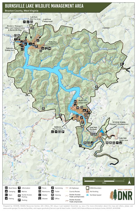 WV Division of Natural Resources Burnsville Lake Wildlife Management Area digital map