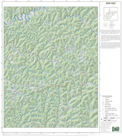 WV Division of Natural Resources Burnt House Quad Topo - WVDNR digital map