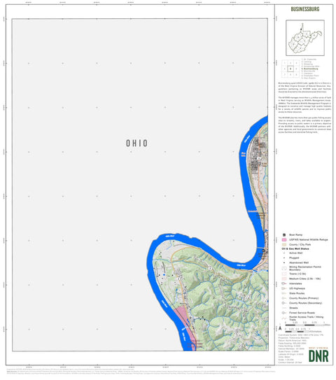 WV Division of Natural Resources Businessburg Quad Topo - WVDNR digital map