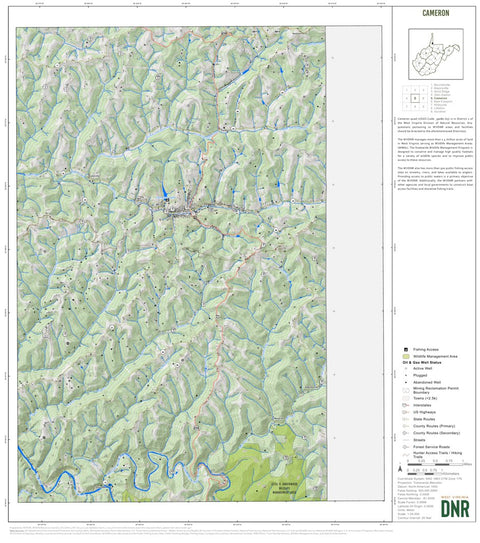 WV Division of Natural Resources Cameron Quad Topo - WVDNR digital map