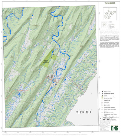 WV Division of Natural Resources Capon Bridge Quad Topo - WVDNR digital map