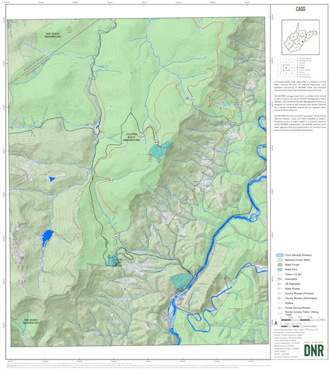 WV Division of Natural Resources Cass Quad Topo - WVDNR digital map