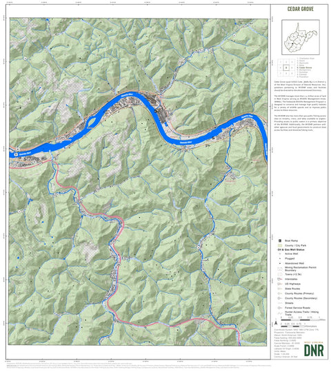WV Division of Natural Resources Cedar Grove Quad Topo - WVDNR digital map