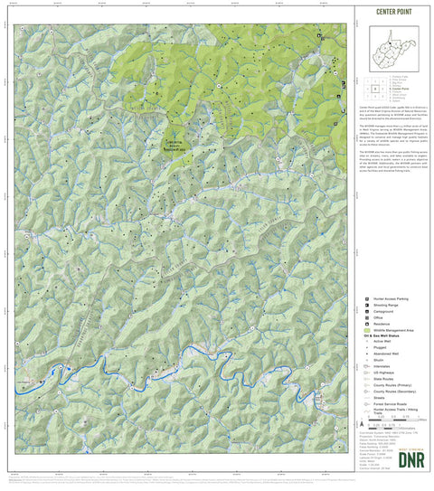 WV Division of Natural Resources Center Point Quad Topo - WVDNR digital map