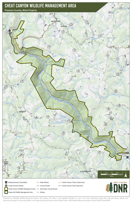 WV Division of Natural Resources Cheat Canyon Wildlife Management Area digital map
