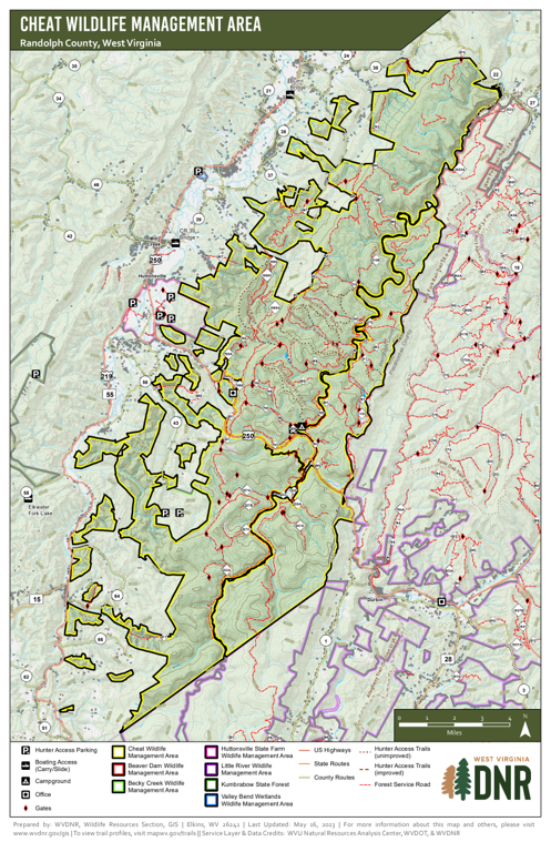 Area Manager Map Cheat Wildlife Management Area Map by WV Division of Natural Resources ...