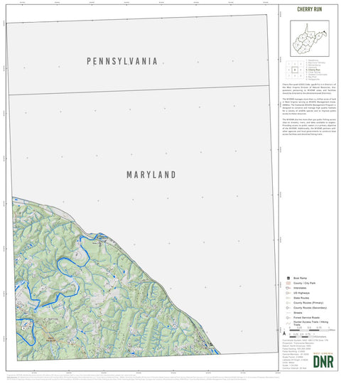 WV Division of Natural Resources Cherry Run Quad Topo - WVDNR digital map