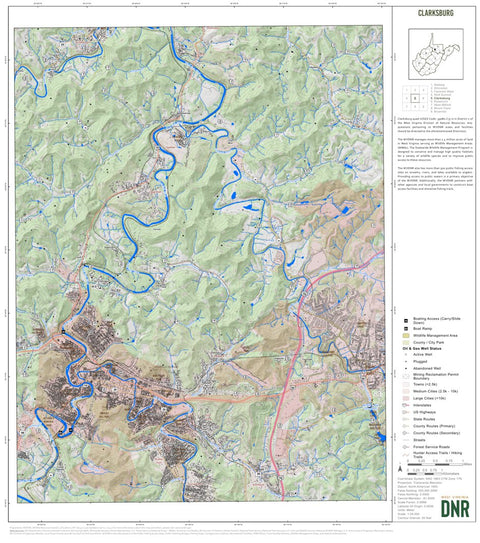 WV Division of Natural Resources Clarksburg Quad Topo - WVDNR digital map