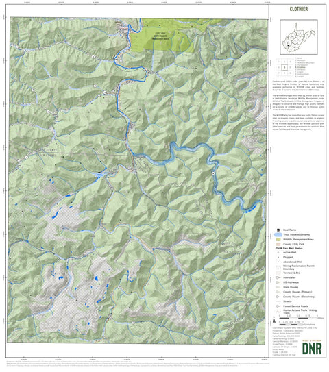 WV Division of Natural Resources Clothier Quad Topo - WVDNR digital map