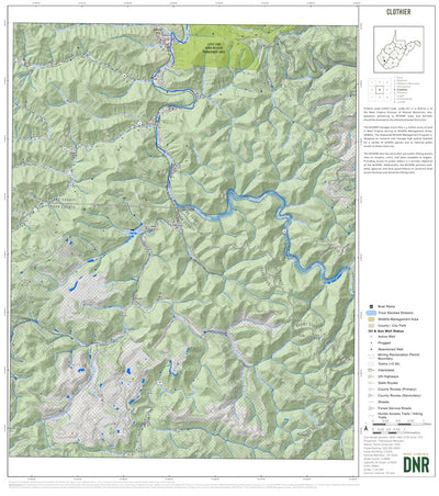 WV Division of Natural Resources Clothier Quad Topo - WVDNR digital map