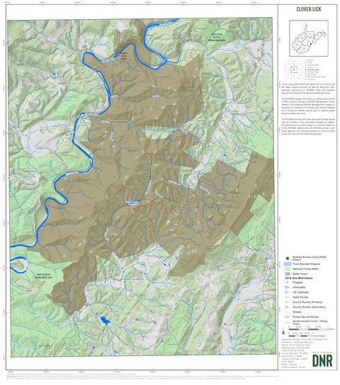 WV Division of Natural Resources Clover Lick Quad Topo - WVDNR digital map
