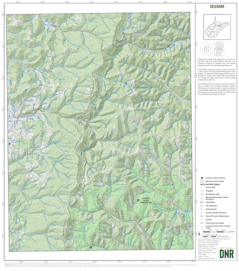 WV Division of Natural Resources Colebank Quad Topo - WVDNR digital map