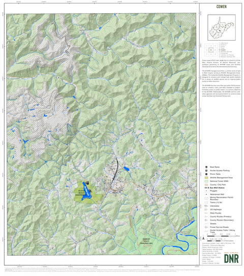WV Division of Natural Resources Cowen Quad Topo - WVDNR digital map