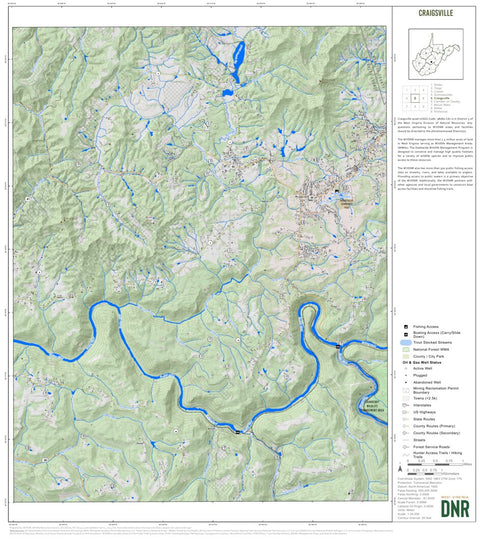 WV Division of Natural Resources Craigsville Quad Topo - WVDNR digital map