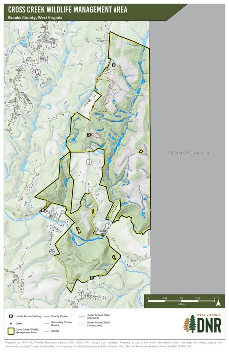 WV Division of Natural Resources Cross Creek Wildlife Management Area digital map