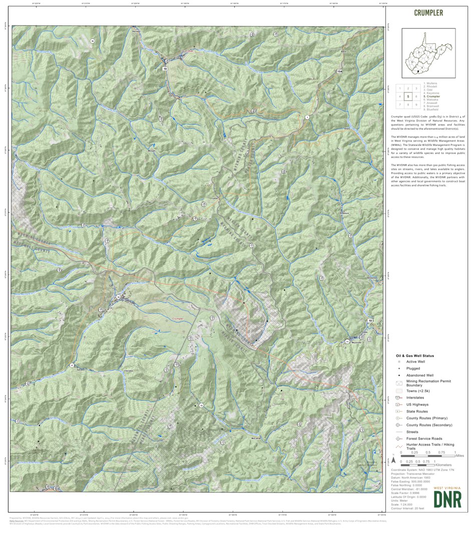 Crumpler Quad Topo - WVDNR Map by WV Division of Natural Resources ...