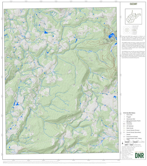 WV Division of Natural Resources Cuzzart Quad Topo - WVDNR digital map