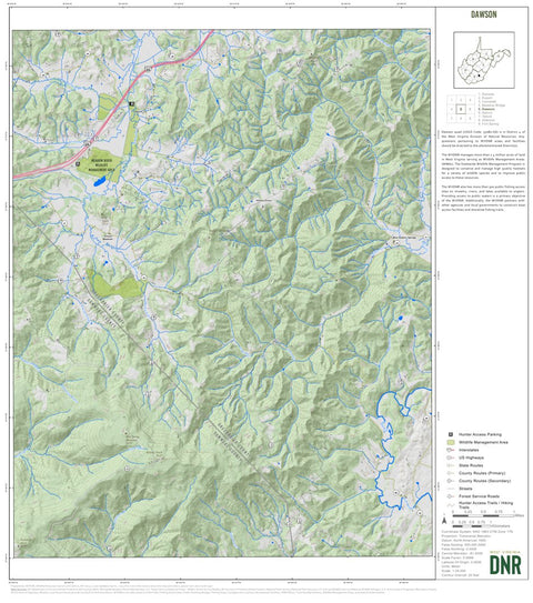 WV Division of Natural Resources Dawson Quad Topo - WVDNR digital map
