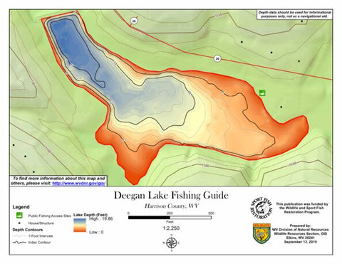 WV Division of Natural Resources Deegan Lake Fishing Guide (Small) bundle exclusive