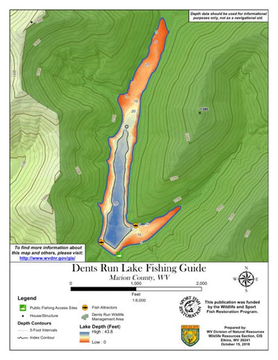 WV Division of Natural Resources Dents Run Lake Fishing Guide (Small) bundle exclusive