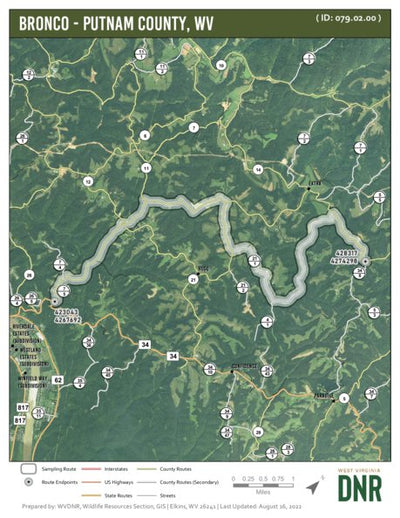 WV Division of Natural Resources Distance Sampling Route: Bronco, Putnam County (ID: 079.02.00) bundle exclusive