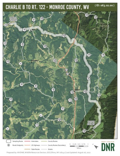 WV Division of Natural Resources Distance Sampling Route: Charlie B to Rt. 122, Monroe County (ID: 063.02.00) bundle exclusive