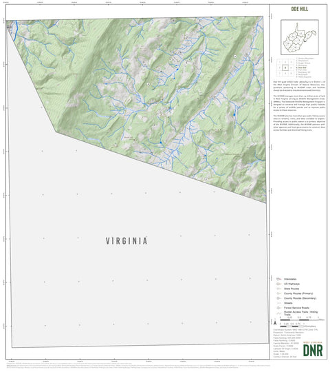 WV Division of Natural Resources Doe Hill Quad Topo - WVDNR digital map