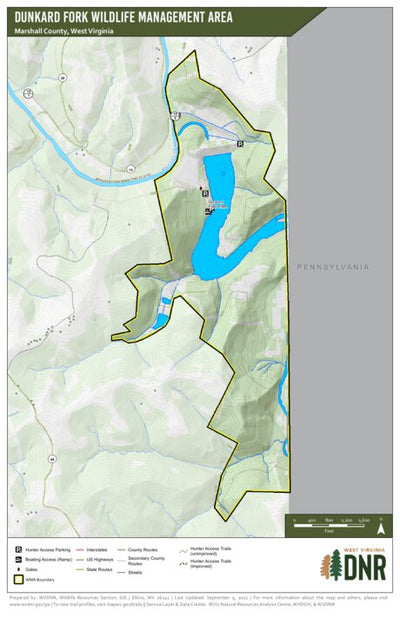 WV Division of Natural Resources Dunkard Fork Wildlife Management Area digital map