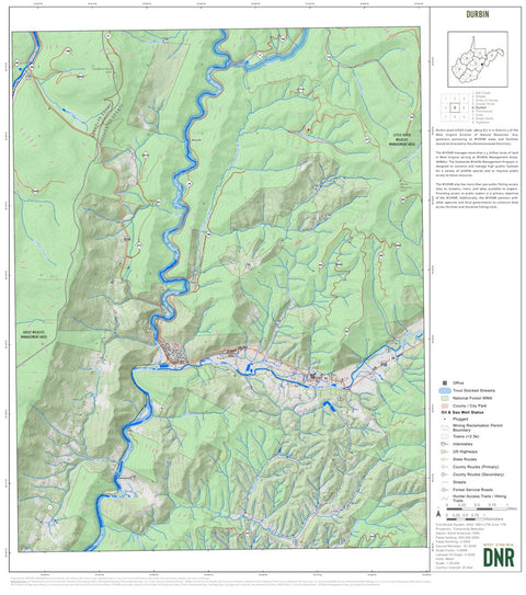 WV Division of Natural Resources Durbin Quad Topo - WVDNR digital map