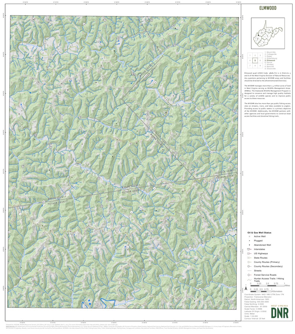 Elmwood Quad Topo - WVDNR Map by WV Division of Natural Resources ...