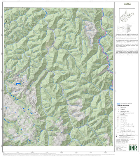 WV Division of Natural Resources Eskdale Quad Topo - WVDNR digital map