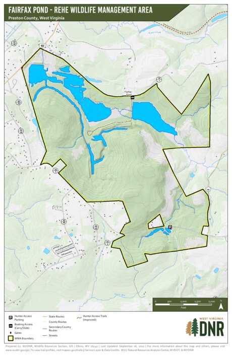 WV Division of Natural Resources Fairfax Pond/Rehe Wildlife Management Area digital map