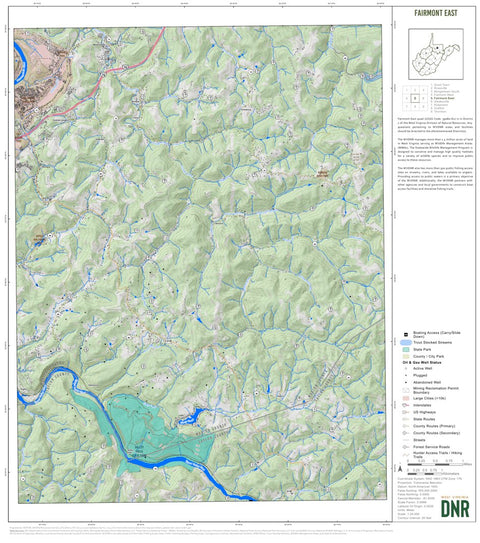 WV Division of Natural Resources Fairmont East Quad Topo - WVDNR digital map