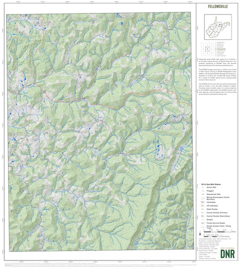 WV Division of Natural Resources Fellowsville Quad Topo - WVDNR digital map