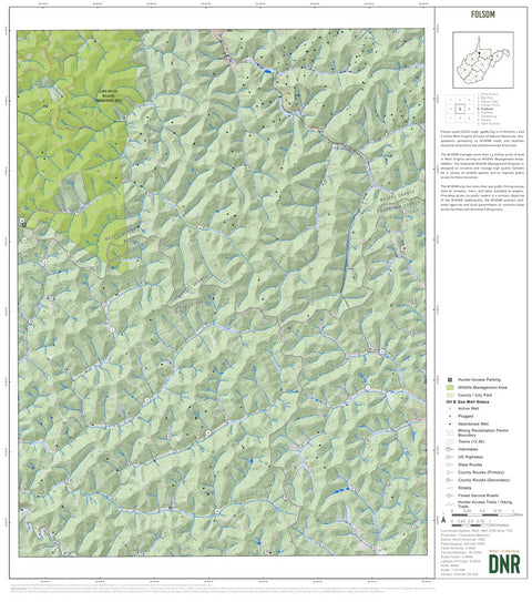 WV Division of Natural Resources Folsom Quad Topo - WVDNR digital map