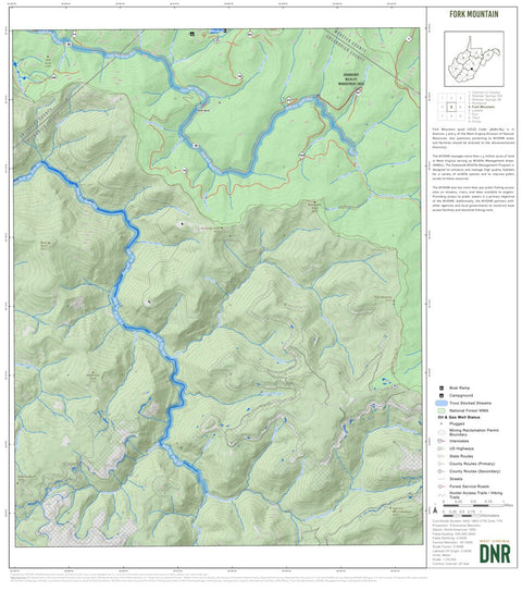 WV Division of Natural Resources Fork Mountain Quad Topo - WVDNR digital map