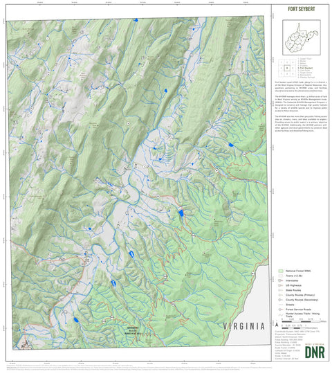 WV Division of Natural Resources Fort Seybert Quad Topo - WVDNR digital map