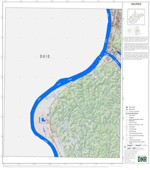 WV Division of Natural Resources Gallipolis Quad Topo - WVDNR digital map