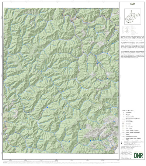 WV Division of Natural Resources Gary Quad Topo - WVDNR digital map