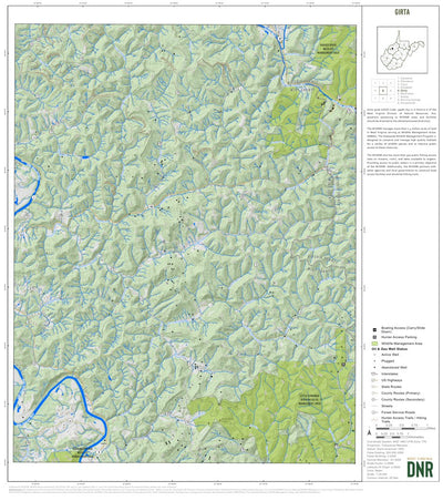 WV Division of Natural Resources Girta Quad Topo - WVDNR digital map