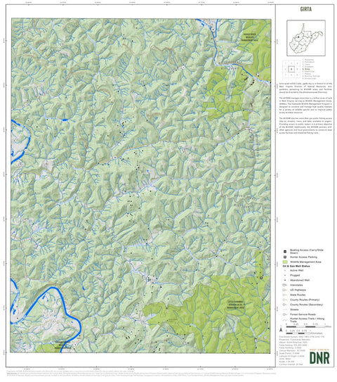 WV Division of Natural Resources Girta Quad Topo - WVDNR digital map