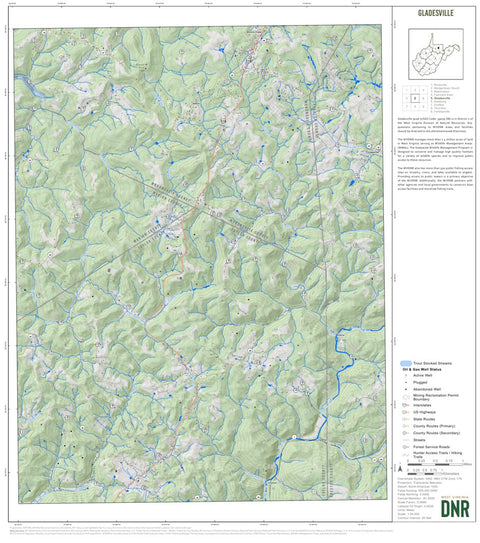 WV Division of Natural Resources Gladesville Quad Topo - WVDNR digital map