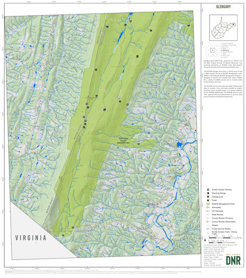 WV Division of Natural Resources Glengary Quad Topo - WVDNR digital map