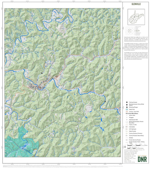 WV Division of Natural Resources Glenville Quad Topo - WVDNR digital map